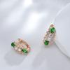 Full Paved Shiny Green Natural Zircon Drop Earrings For Women  Rose Gold Color Fashion Daily Jewelry Trend
