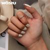WOSTU 925 Sterling Silver Romantic Shining Shell Bead Star Ring for Women Fine Jewelry Gift