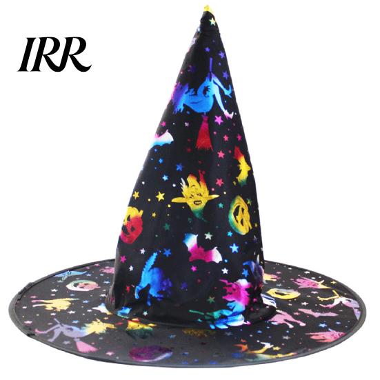 Halloween Party Accessory Witch Wizard Hat, Adult Kids Cosplay Cone Hat with Spider Pointed Web Star Decor, Gothic Costume Prop, Trick or Treat for
