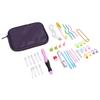 9 In 1 Light Up Crochet Hooks Set Rechargeable LED Lighted Crochet Hooks Adjustable Brightness with Purple PU Leather