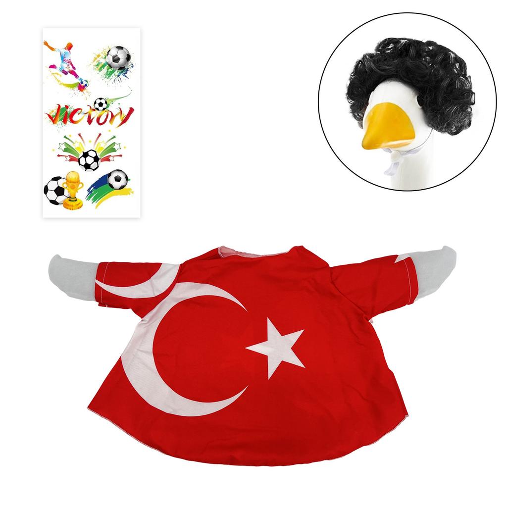 Patio Lawn Goose Costume Set with National Flag Design Includes Decorative Outfit and Accessories for Outdoor Yard Decoration
