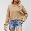 Women's Solid Striped Fashion Round Neck Knitwear Loose Pullover Sweater
