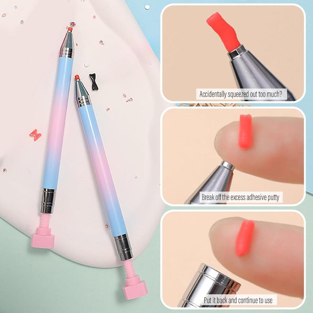 Diamond Painting Pens with Wax Refillable Wax Pen Rotating Glue Point Drill Pen Nail Art Rhinestones Diamond Art Accessories