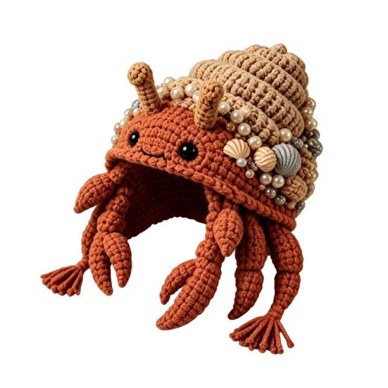 Handmade Yarn Crafts Animal Hood Hat Crochet Kit, DIY Earflap Craft Complete Knitting Materials Cute Crafting Project for Adults Teens, Gift