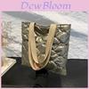 Chic Stylish Quilted Tote Bag For Women In Black Gold And Silver Perfect For Daily Use