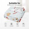 Snowy Ginger Stocking Soft Flannel Blanket Breathable Warm Throw for Office Car Sofa Kids Room Birthday Xmas Gift