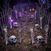 Easy Assembly Garden Ornaments Realistic Skeleton Stake, Spooky Halloween Skull Hand Yard Durable Plastic Cemetery Stakes Sign for Outdoor Lawn