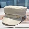 Wool Blend Flat Top Hat With Curved Brim For Winter Casual Fashion Women