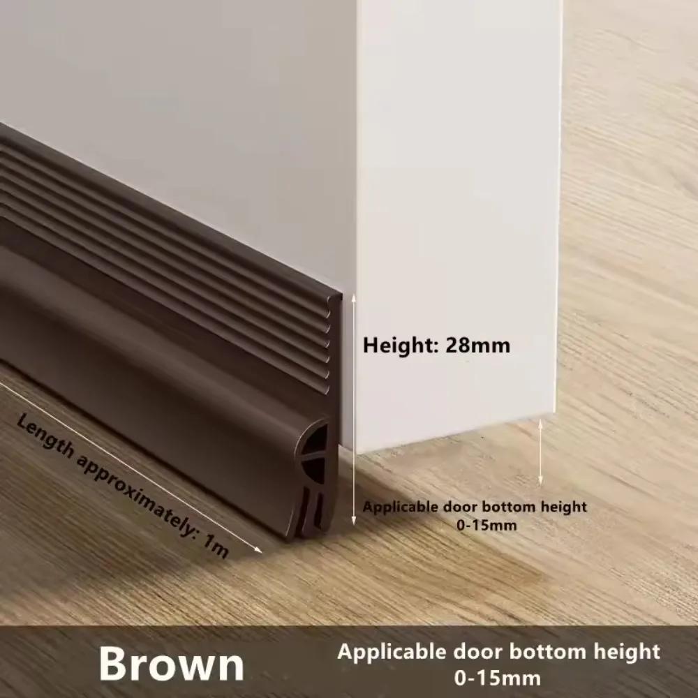 TPE Door Bottom Weatherstripping Triple Soundproof Design For Frameless Sliding Doors Cabinets Closets Shower Rooms 1m