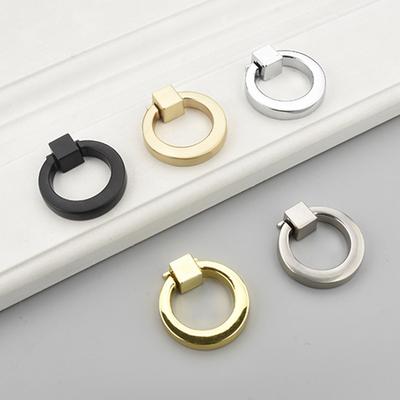 40mm Circle Handles Color Gold Silver Black Ring Zinc Alloy Door Handles Pulls Cabinet Drawer Knobs for Furniture Hardware