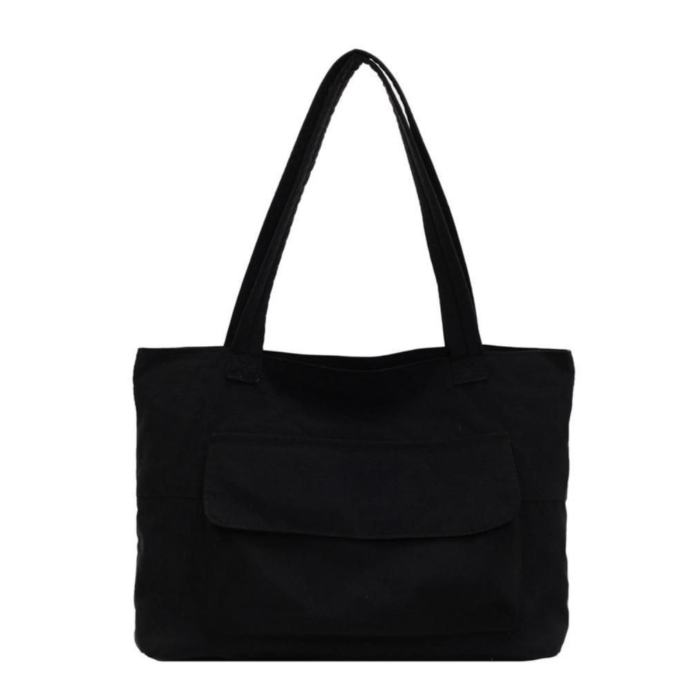 

Fashi Simple Versatile Shoulder Bag Casual Leightweight Commuting Bag High Capacity Zipper Underarm Bag Shopping чёрный