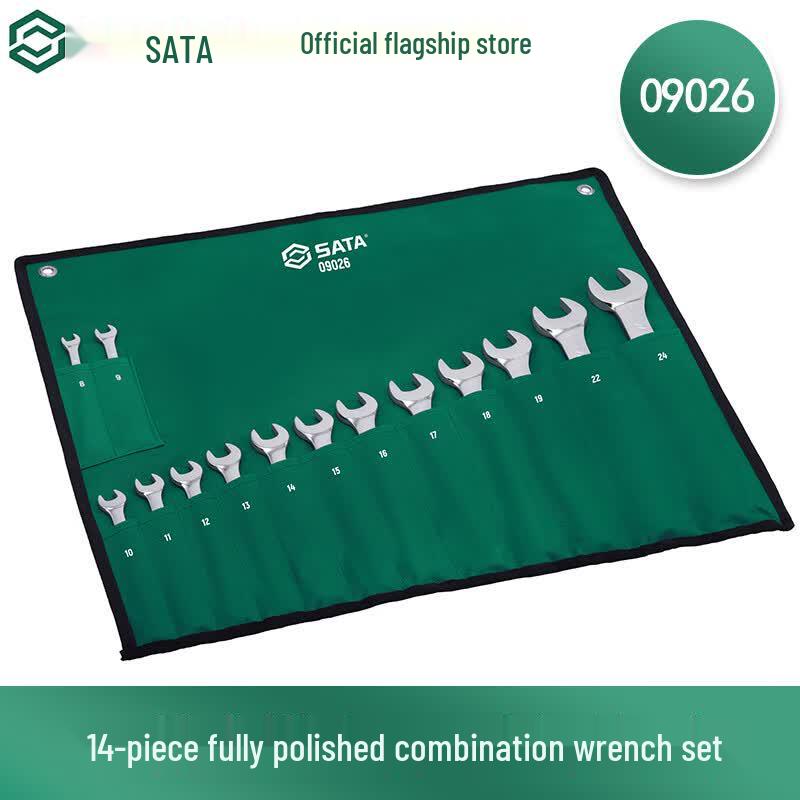 SATA 14-Piece Fully Polished Combination Wrench Set