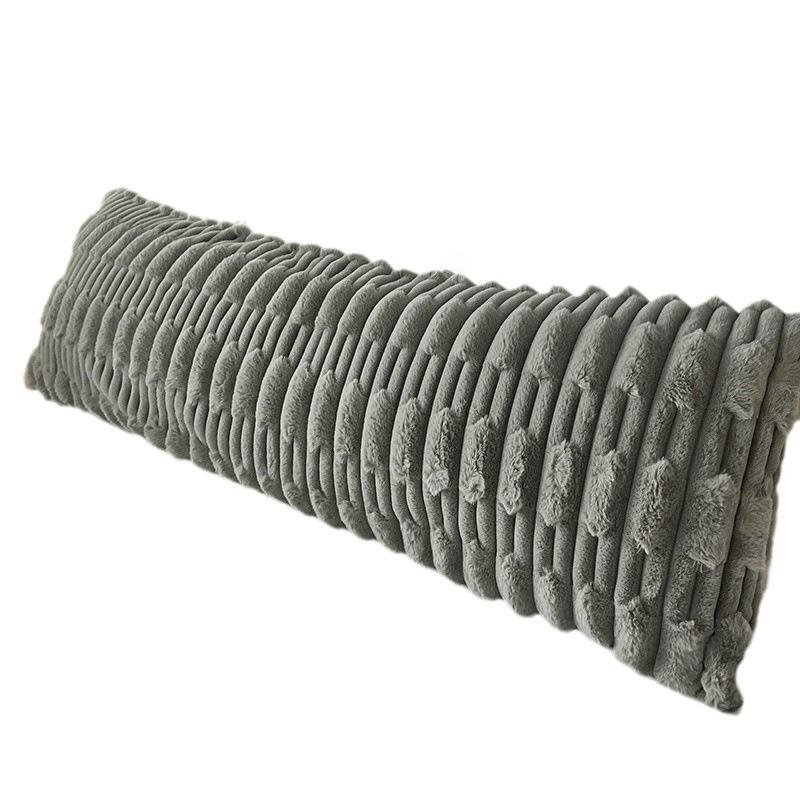 Langer Kissenbezug aus Plüsch-Kunstkaninchenfell – Doppelter Kissenbezug aus Milchsamt-Fleece