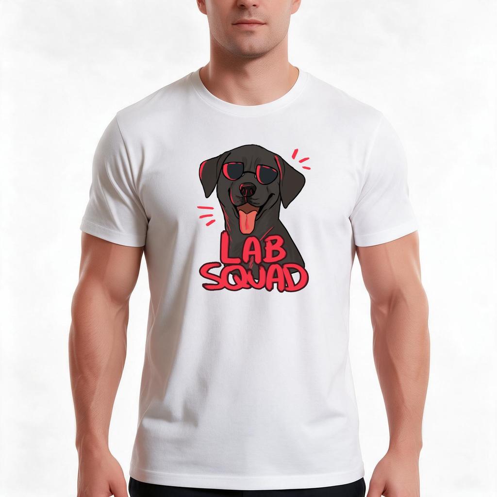 Black Lab Squad Tshirt Summer Casual Cotton Tee Oversized Streetwear Tops Vintage Graphic Print Loose Fit Short Sleeve