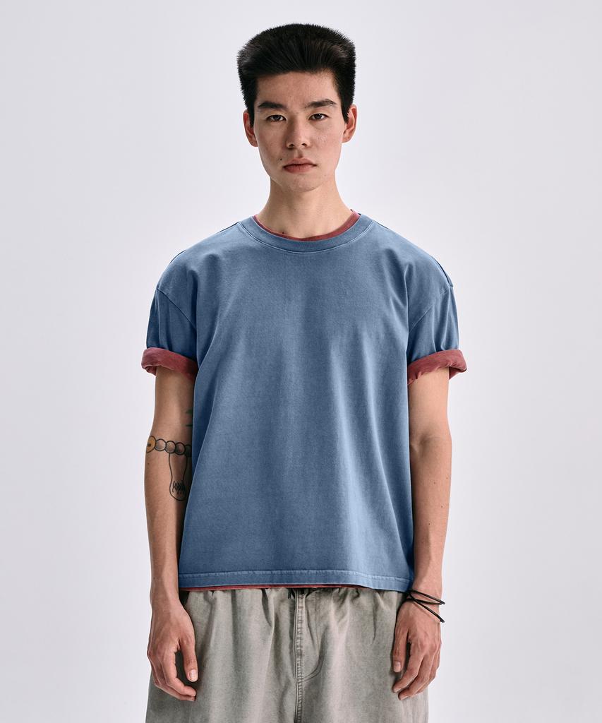 TAKEASY [Special Feature] (2-Pack Cotton 270G) Pigment Crop T-Shirt - 3 Colors