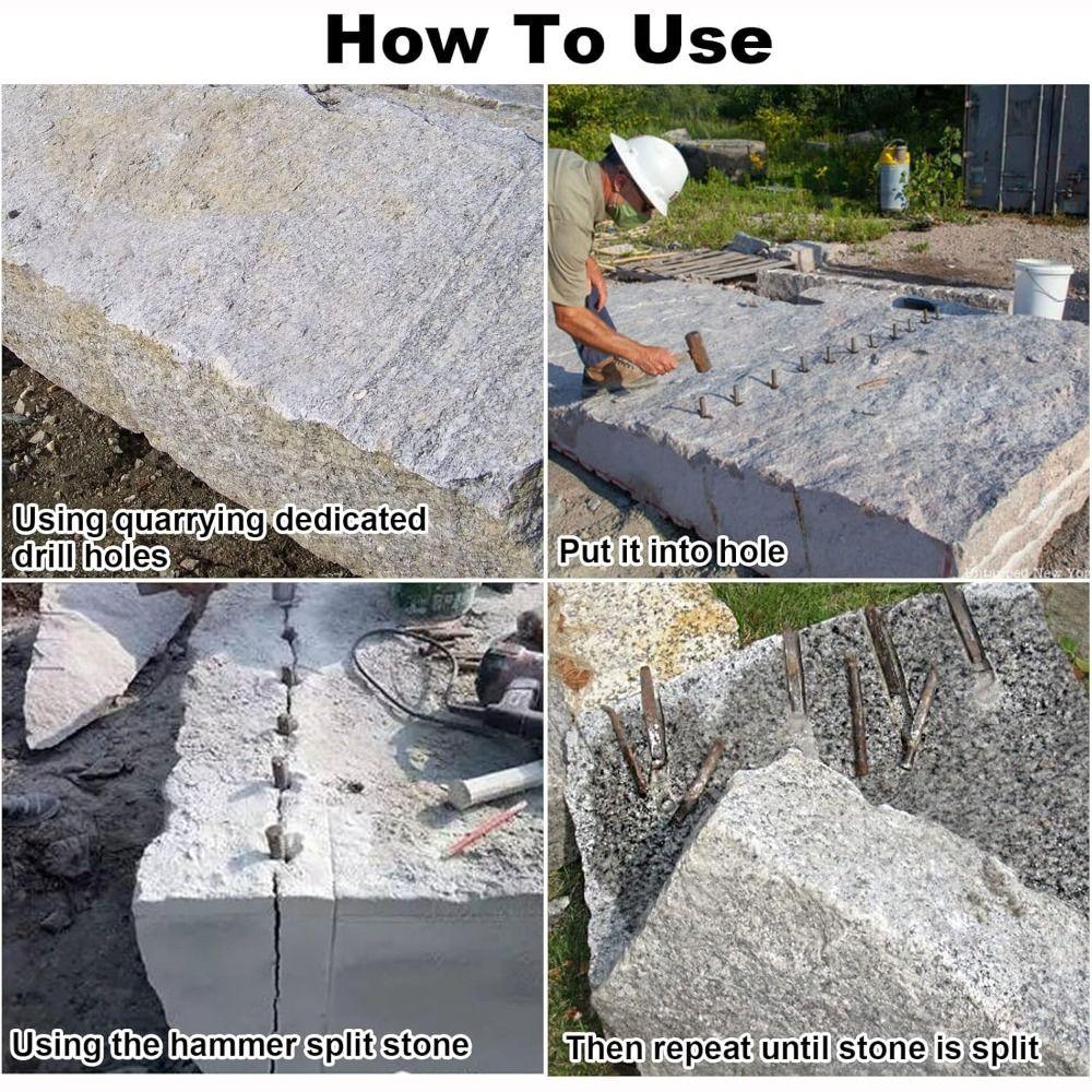 New Wedge Stone Splitter Heavy Duty Steel Multipurpose Stone Splitting 16mm/18mm Rock Splitters Concrete