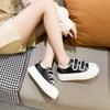 Platform Casual Shoes Women's 2025 Spring New Cute Ugly Cute Velcro Big Head White Shoes Leather Biscuit Shoes 2025