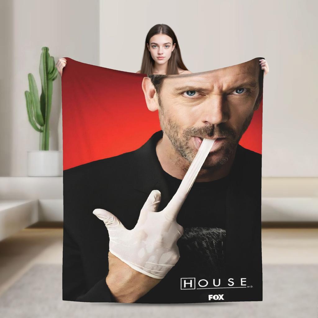 House MD Dr Gregory House Fashion Blanket Cozy Soft Throw Fashion Blankets for Bed Multi-size Quilt