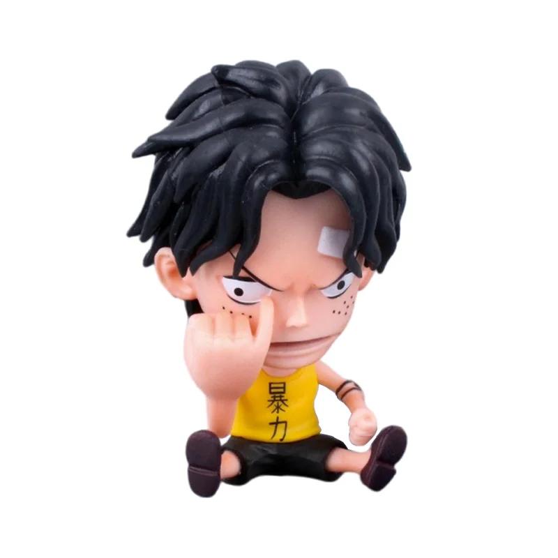 14 Styles Anime One Piece Zoro Luffy Sanji Sitting Figure Playthings Robin Nami Brook Chopper 8.5CM PVC Q Version Car Decoration Model