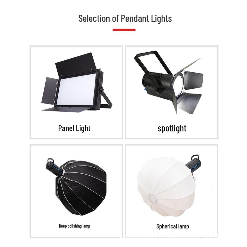 Top-Mounted Studio Track Lighting Kit with Hanger for 4-Meter Setup