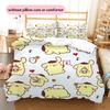 Pompompurin Muster Bettwäsche Bettdecke Set Heimdekoration Geschenk (1 Bettbezug + 2 Kissenbezüge (ohne Füllung))
