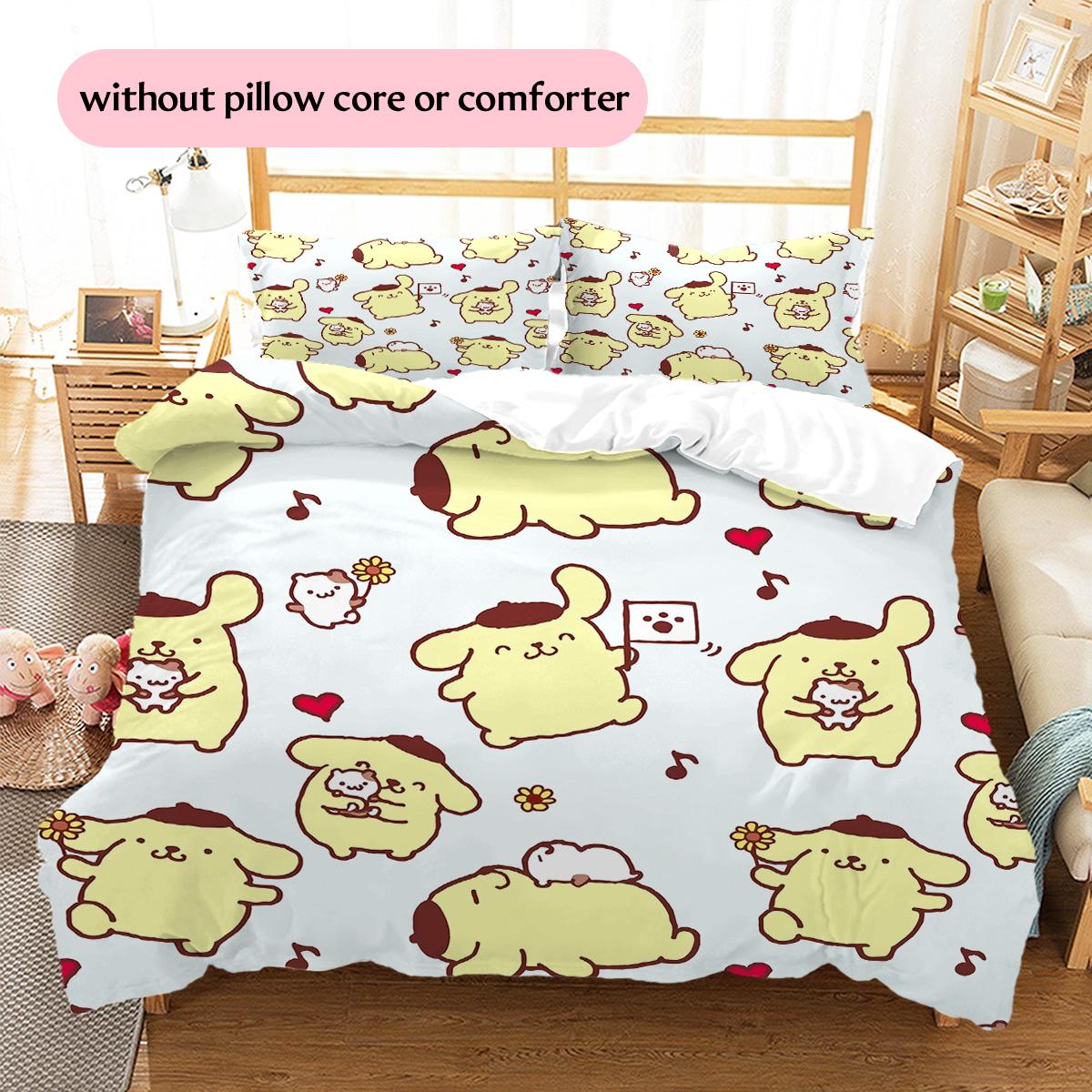 

Pompompurin Pattern Bedding Quilt Set Home Decoration Gift (1 * duvet cover + 2 * pillowcase without core) 135x200cm