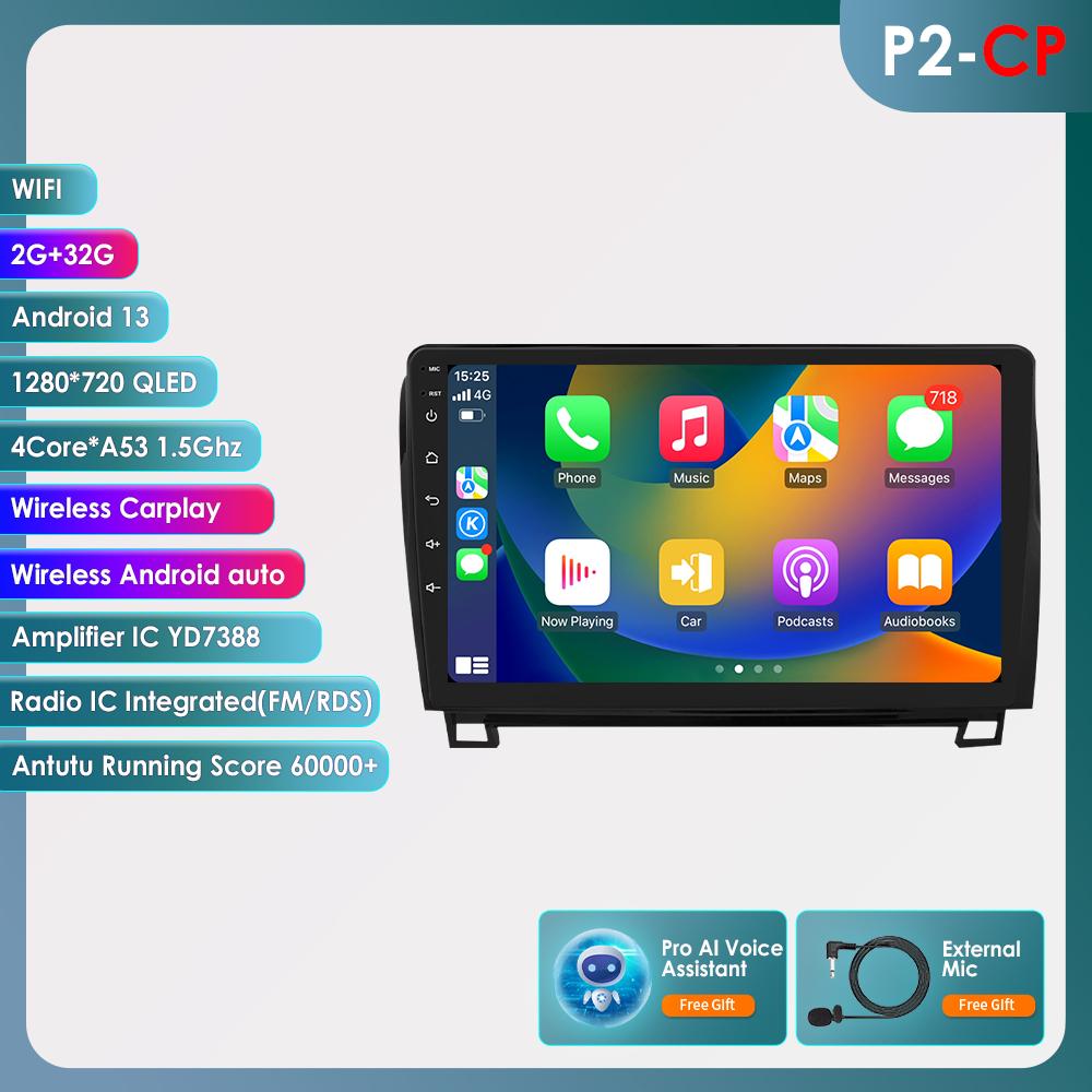 

Hizpo 9-дюймовое головное устройство 2Din Автомобильный Android-радио Мультимедийный плеер для Toyota Tundra Sequoia 2 Din Авторадио Видео GPS Navi WiFi Carplay 4G DSP DVR Cam HC2CP 4Core 2G 32G AI