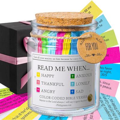 Bible Verse Jar, Read Me When Bible Verses Jar for Daily Encouragement - Christian Gifts for Women, Mothers Day Gift for Mom