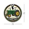 Vintage Tractor Metal Sign Wall Decor Farmhouse Art Antique Green