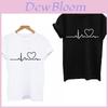 Premium Summer Women Round Neck Print T-shirt With Fashion Heartbeat Design
