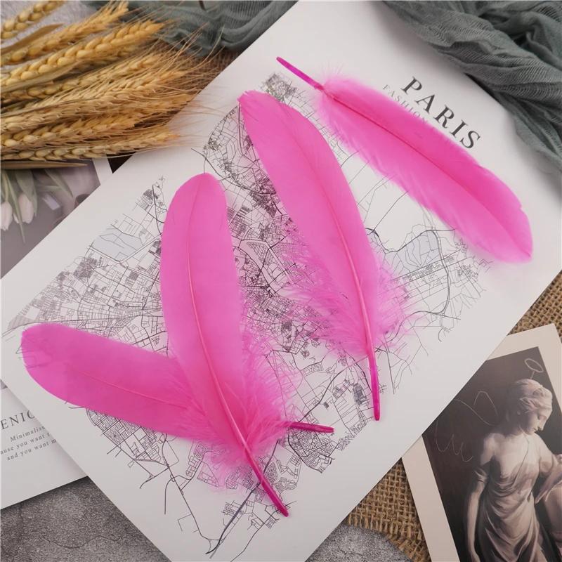 15-20cm Hard Stick Goose Feathers Natural Swan Pluma Handicraft Accessories Colorful Dream Catcher Feather Decoration