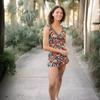 Women's Ruffle Sleeveless V Neck Romper Swimsuit Plus Size One Piece Bathing Suit Swimwear