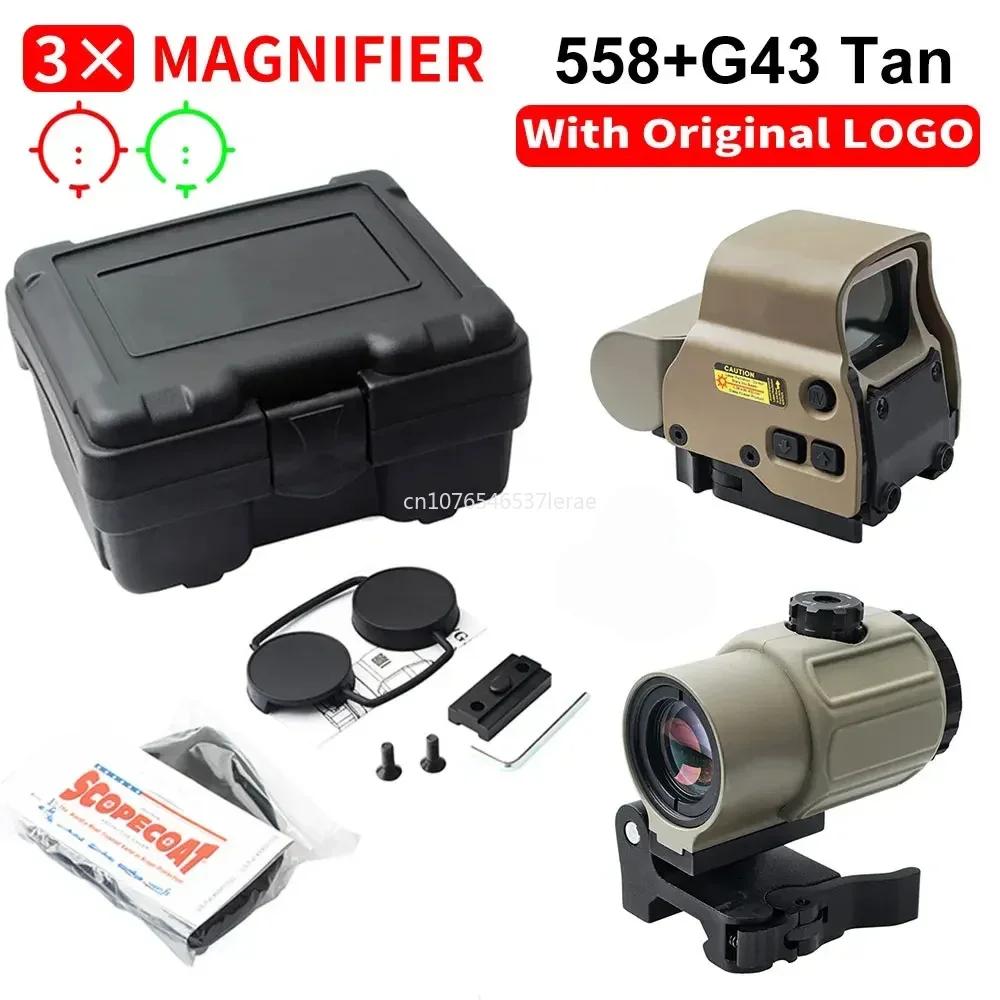 Eotech Holografisches Kollimator 558 Rotpunktvisier G43/G33/G45 3X 5X Vergrößerer Airsoft Jagdausrüstung mit 20mm Schienenmontagen & QD-Hebel