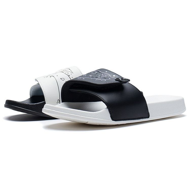 Li Ning Ln Slipper Comfortable Durable Rubber Sole Slide Sandals Men Footwear Black White AGAS001-1