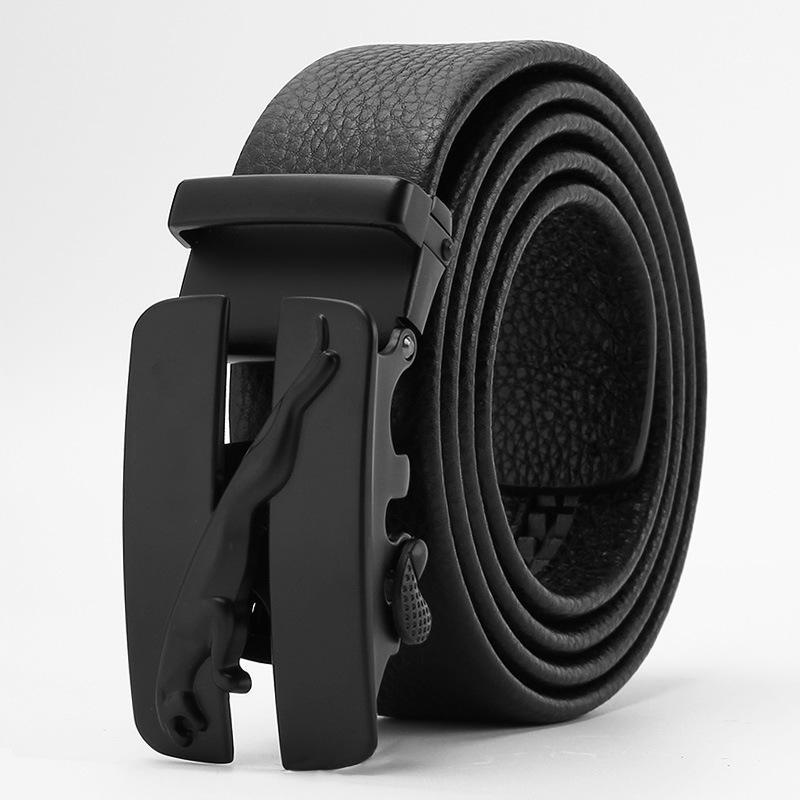 New Style Lace Covered Lychee Patterned Belt  Men's Automatic Buckle Business and Casual Belt