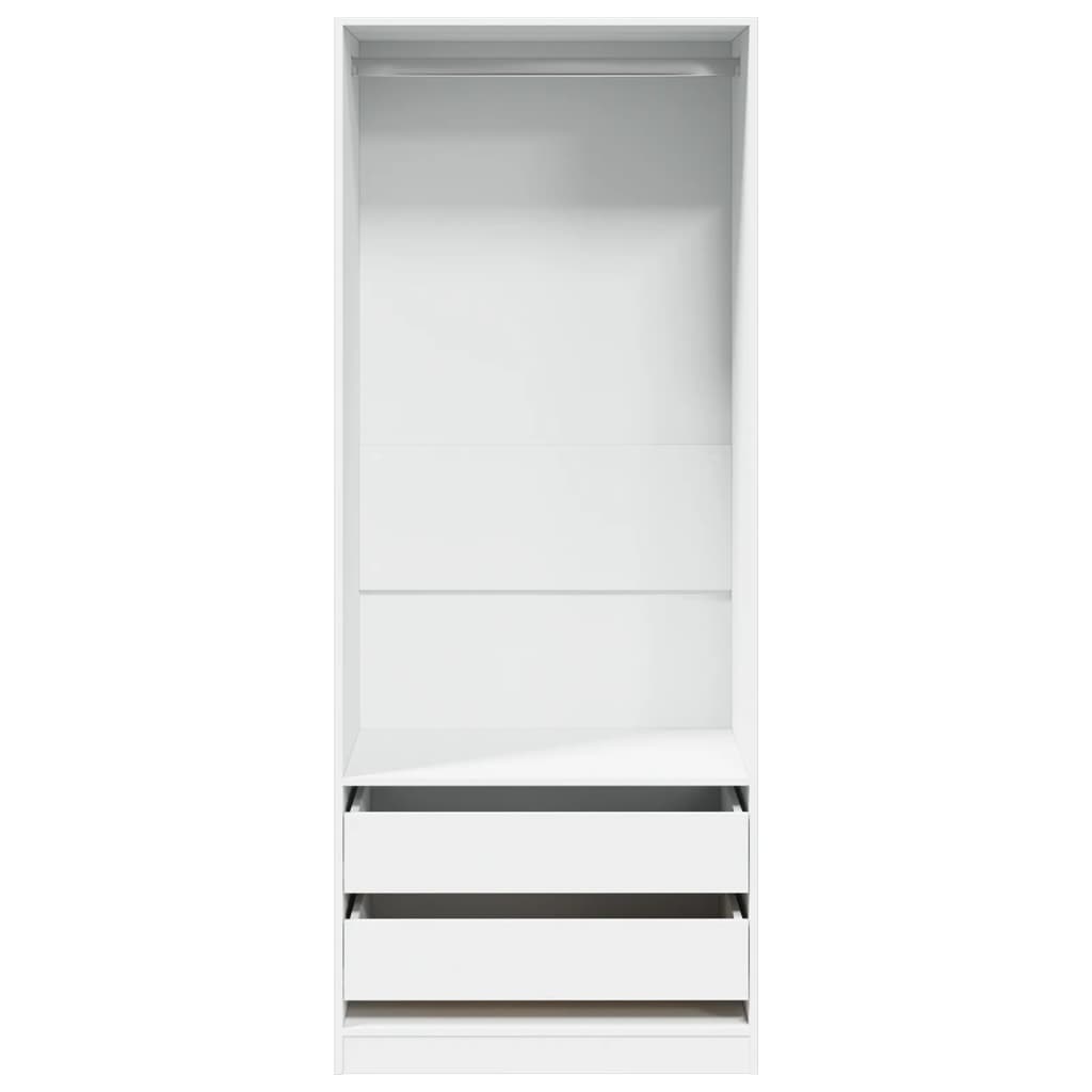 Wardrobe White 80 X 50 X 200 Cm Engineered Wood