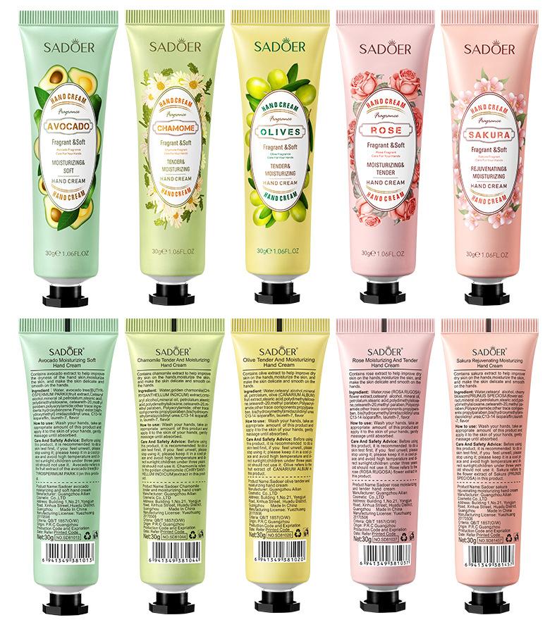 Plant Hand Cream SADOER Plant Essence Hand Cream Moisturizes Skin 30g