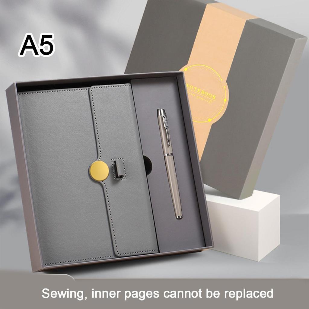 A5 Leather Loose-leaf Student Subject Notebook, Business Notepad, Diary, Work Meeting Record Book, Replaceable Inner Pages