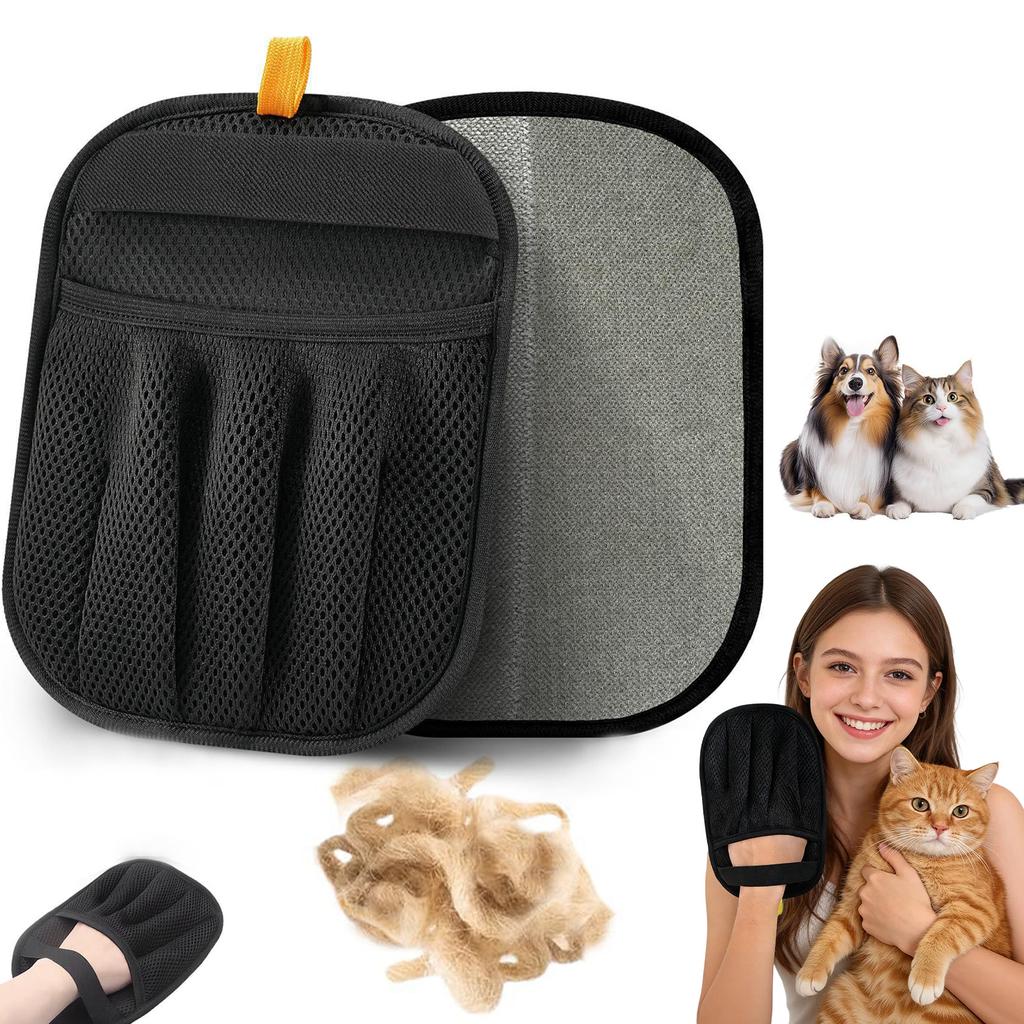 Pet Grooming Glove, Gentle Deshedding Brush Glove, Efficient Pet Hair Remover Mitt, Soft Massage Tool For Dogs & All Animals