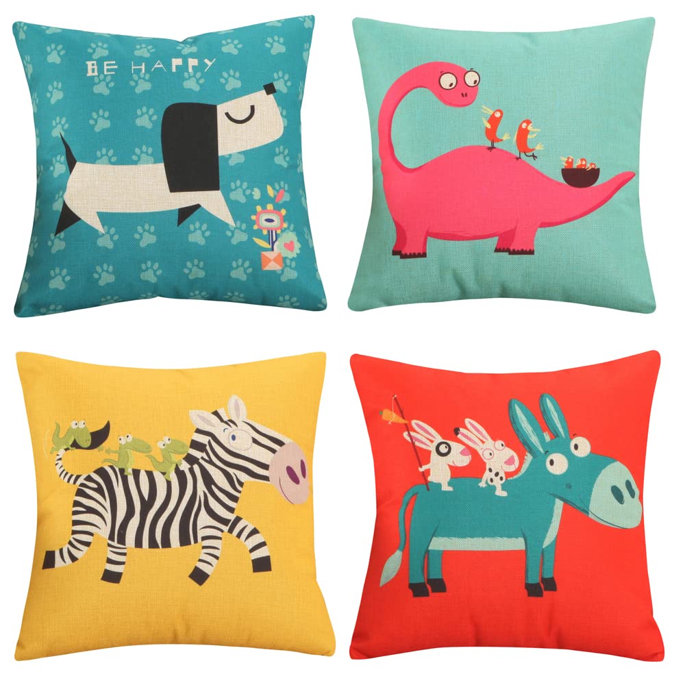 YunJeude Cushion Set of Nordic Geometric Different Zipper Home Car All Bedroom Pattern A Covers, 4, 45x45cm, Patterns, Patterns, Linen, Cute, Stylish,