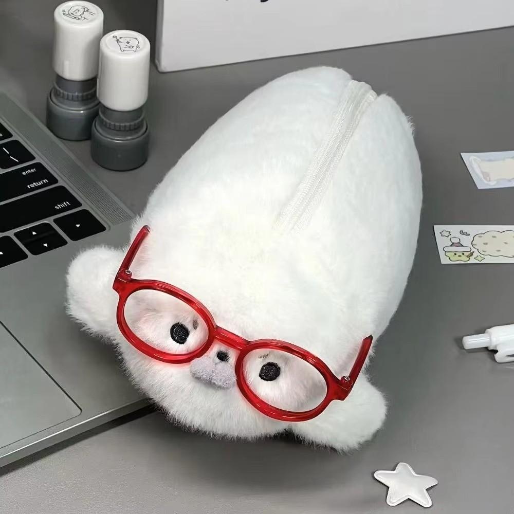 Simulation Texture Little Seal Pencil Case Large Capacity Stationery Storage Bag  Daily Use