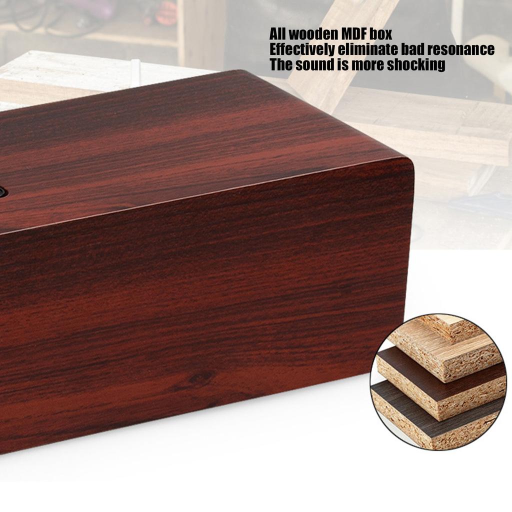 Wooden   Speaker Stereo Hands   Calling Heavy Bass Desktop Wireless Speaker for Cellphone Computer