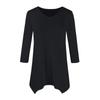 Women's Fashion Casual V-neck Seven-point Sleeve Shirt Belted Loose Comfortable Top