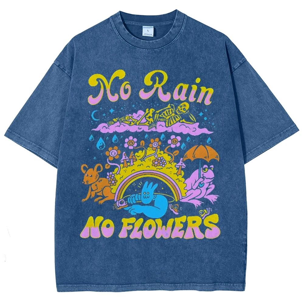 

Нет дождя - нет цветов Уличная одежда Хлопковая футболка Одежда Юмор Футболка Лето Мужчины Женщины Короткий рукав Топ 3XL
