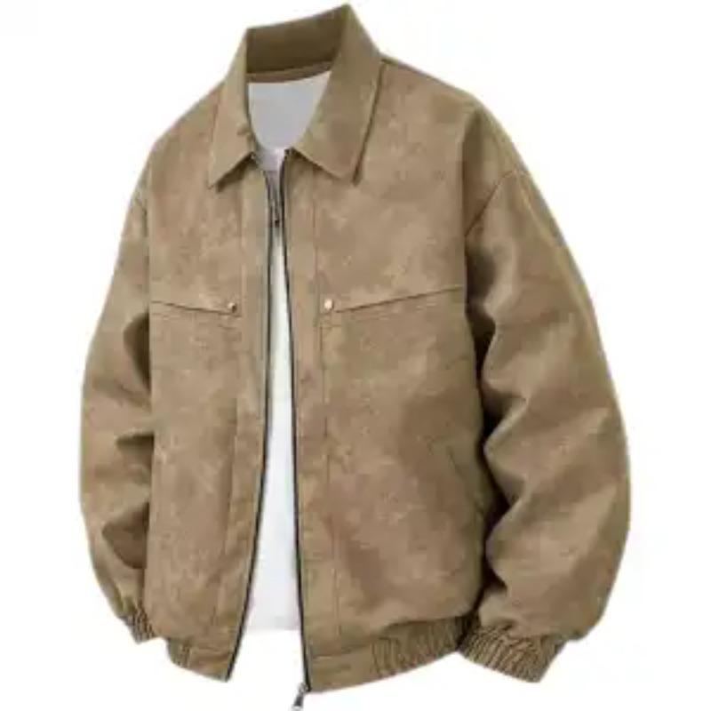 American Old Fashioned Pu Leather Men's Autumn Casual Versatile Jacket Retro Solid Color