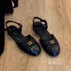 Hollowed-out Breathable Shoes Women's Outerwear Cover-up Shoes Retro One-strap Sandals