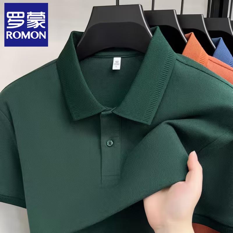 Luomeng Men s 100% Cotton Business Casual Polo Shirt 4XL