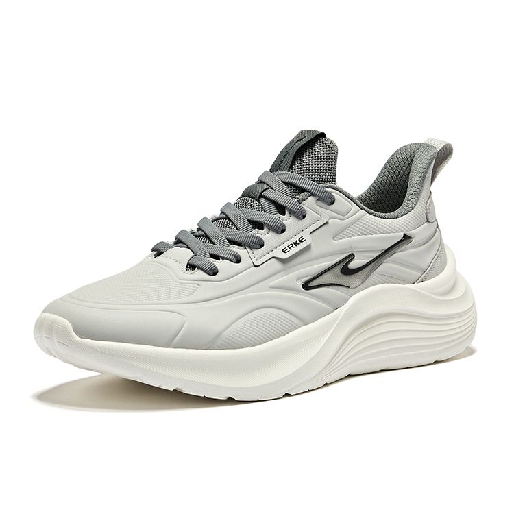Erke Meteor Lightweight Breathable Shock Absorbing Durable Low Top Running Shoes Men Sneakers Cloud-Gray Steel-Gray 51124303233-102