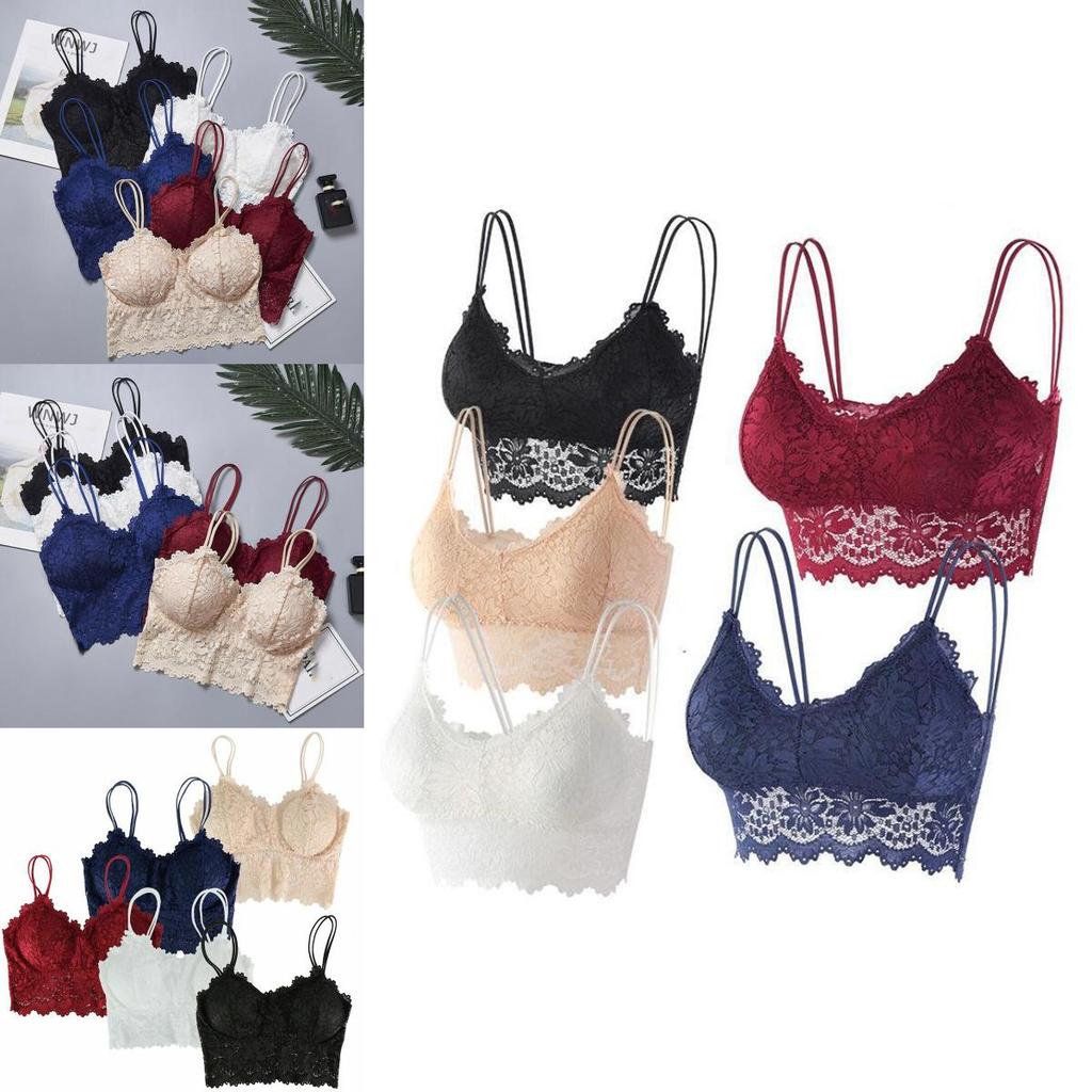 Women's Backless Lace Floral Bralette Crop Top With Padded Comfort**
