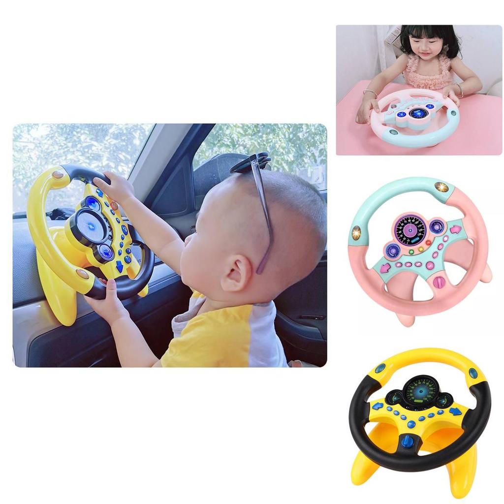 Multifunktionales Fahrsimulator-Lenkrad für Kinder mit interaktiven Funktionen und hellen Lichtern